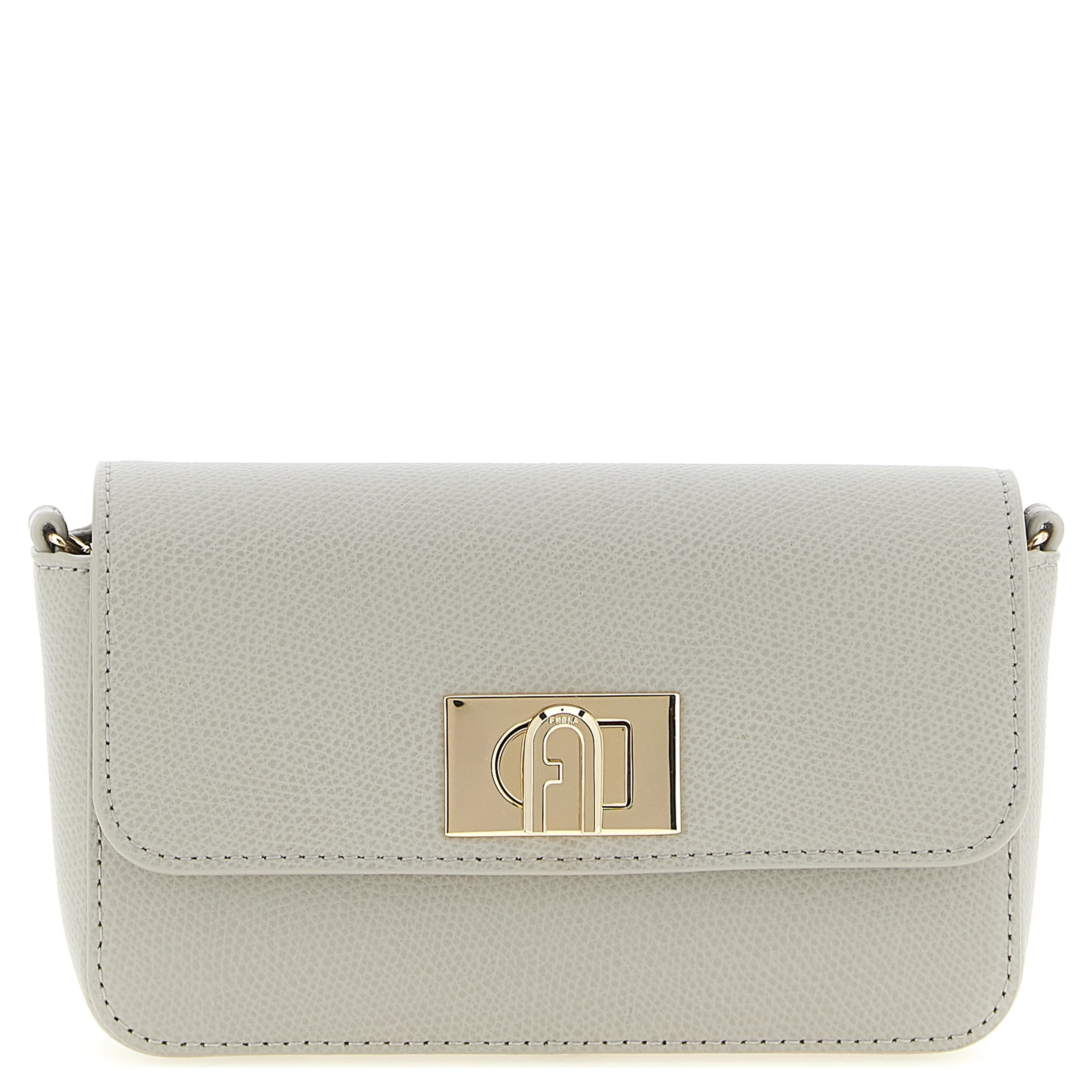 Gray Calfskin Crossbody Bag
