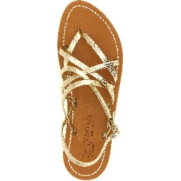 Gold Calfskin Flat Sandals