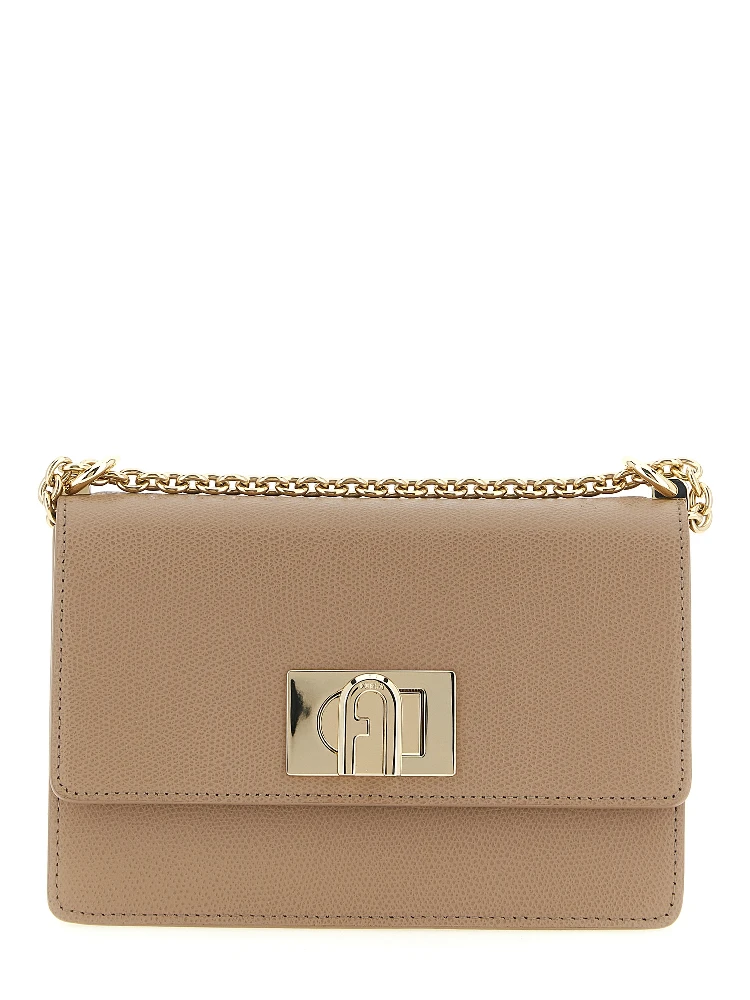 Beige Calfskin Crossbody Bag