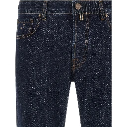 Blue Cotton Slim Fit Jeans
