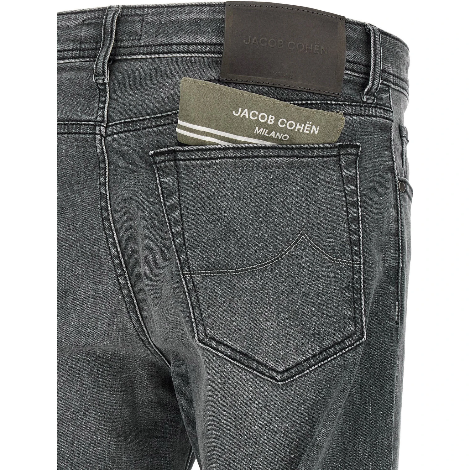 Gray Cotton Slim Fit Jeans