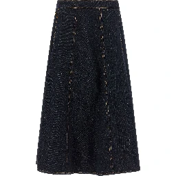 Blue Cotton Mini Skirt