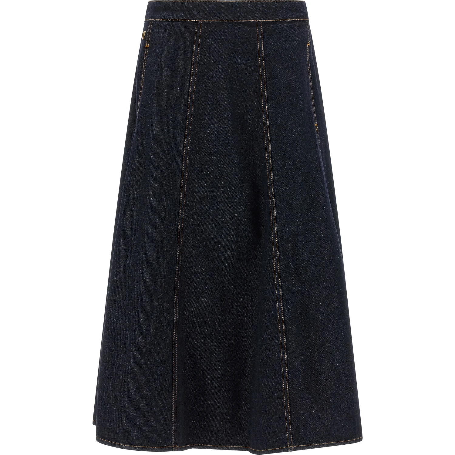 Blue Cotton Mini Skirt