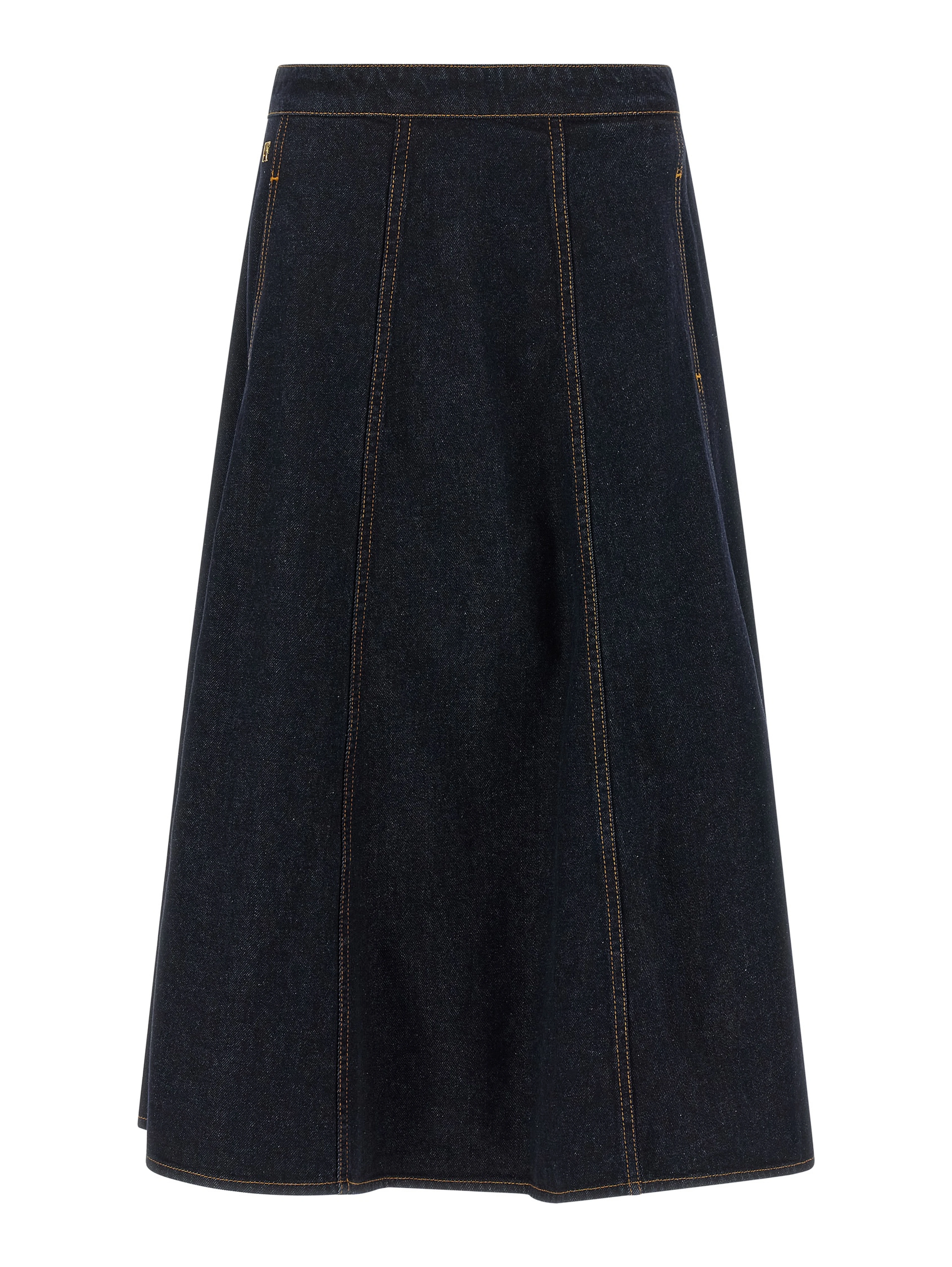Blue Cotton Mini Skirt