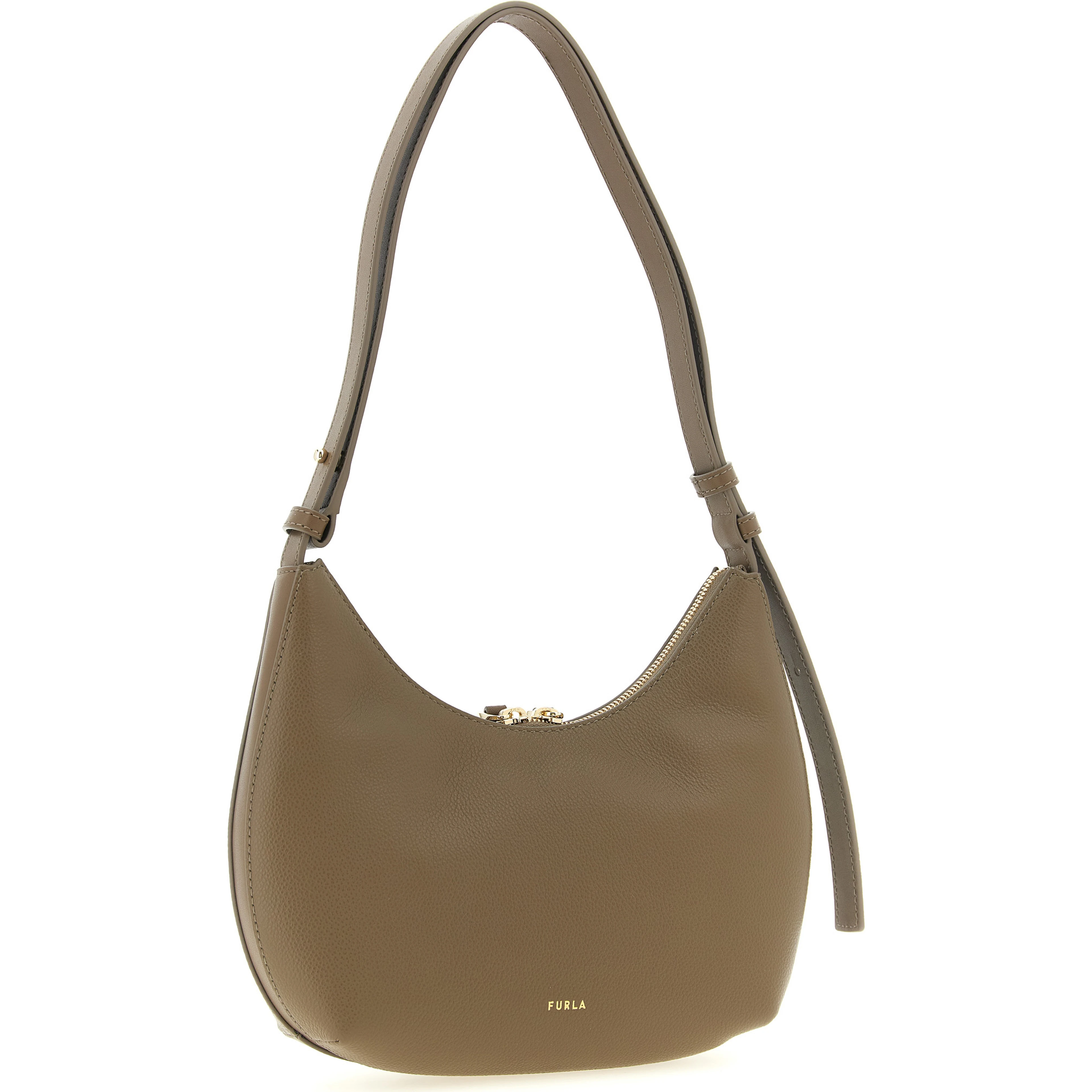 Beige Calfskin Shoulder Bag