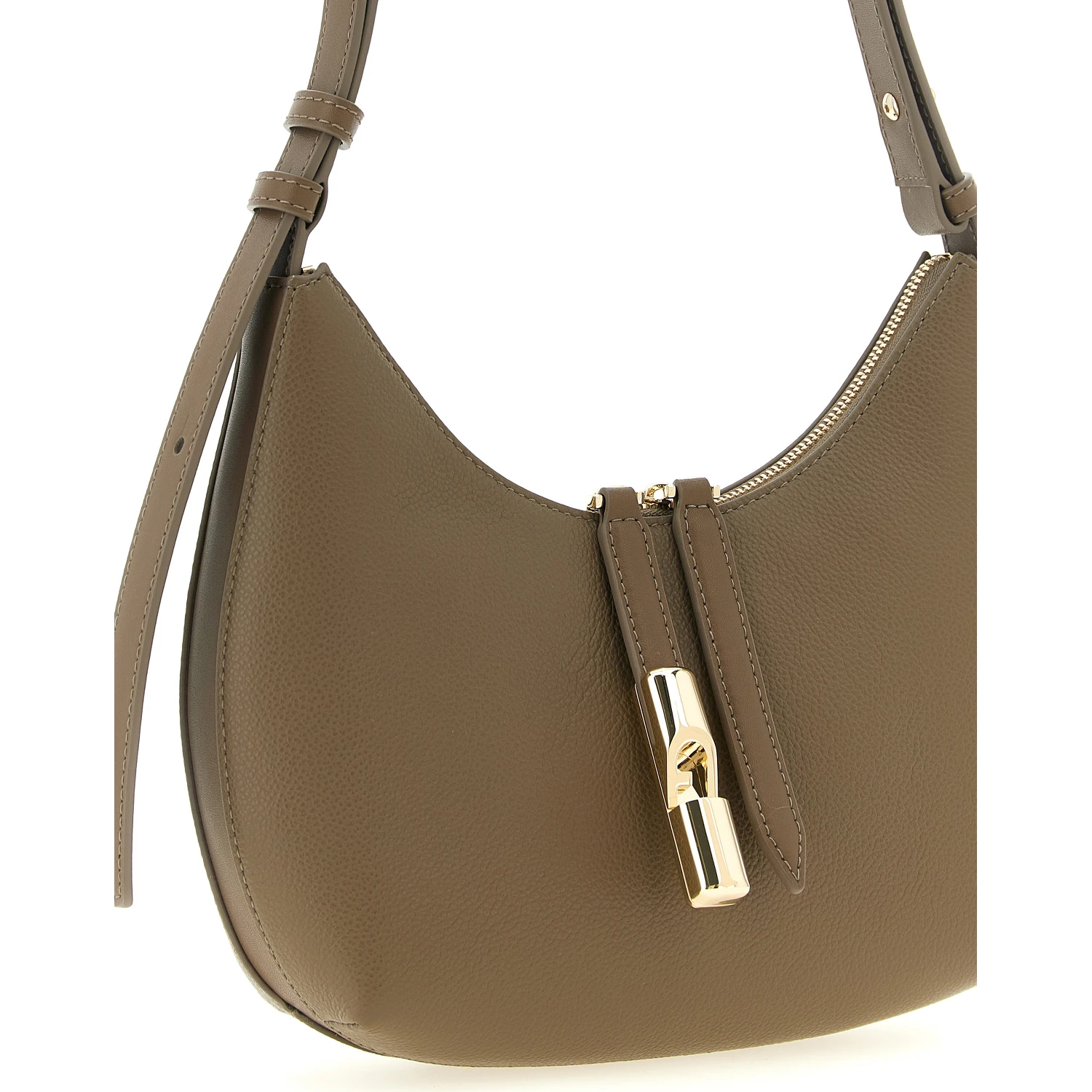 Beige Calfskin Shoulder Bag
