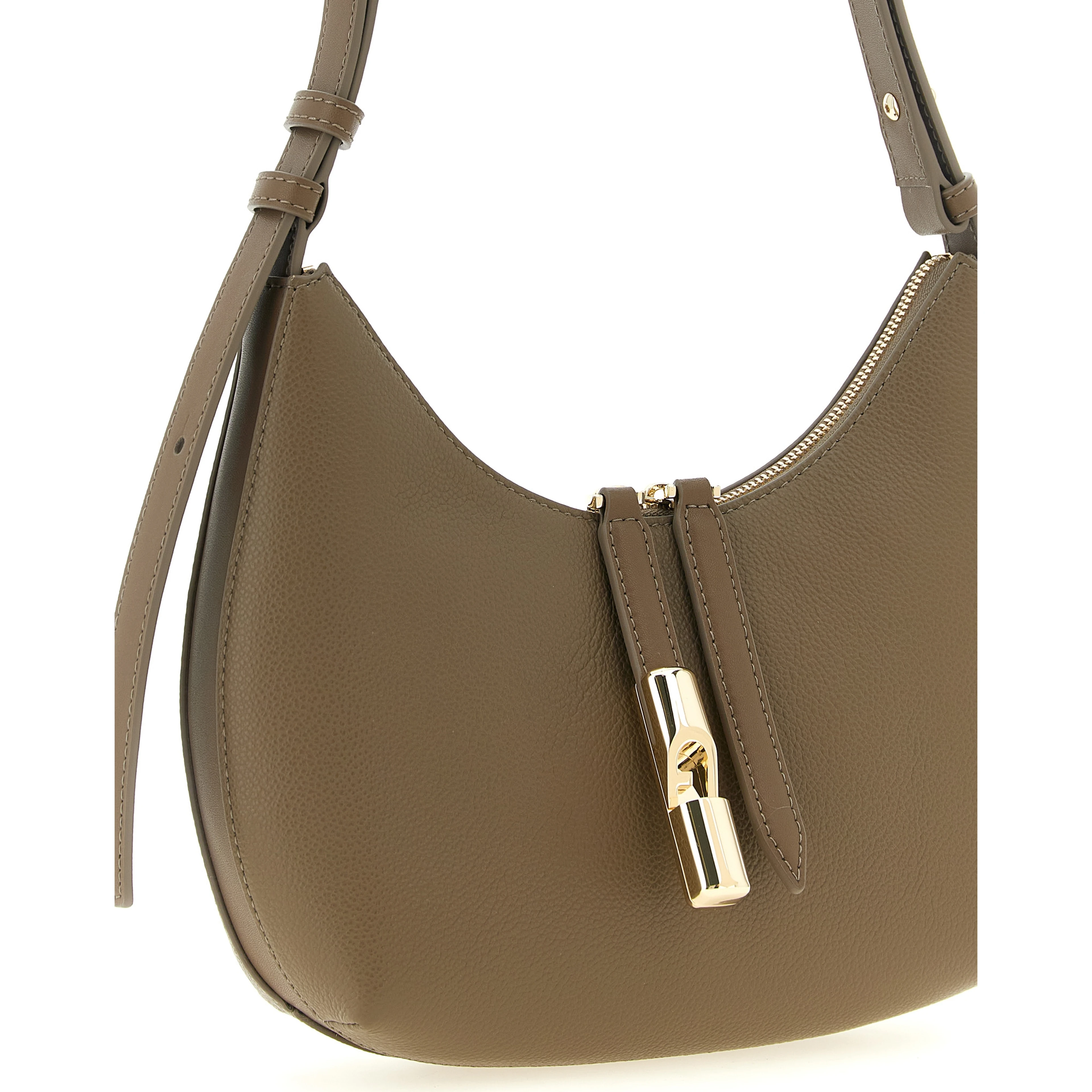 Beige Calfskin Shoulder Bag