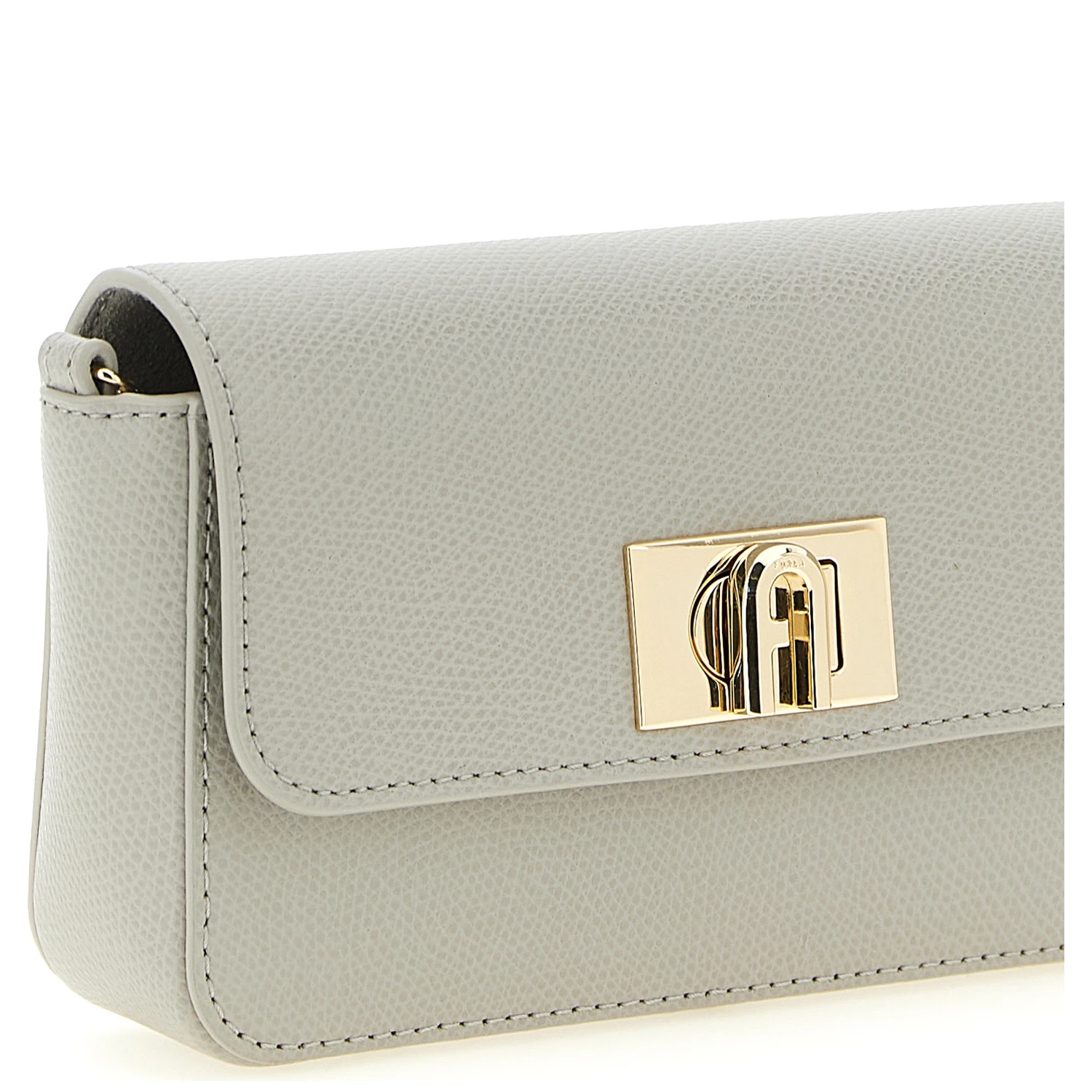 Gray Calfskin Crossbody Bag