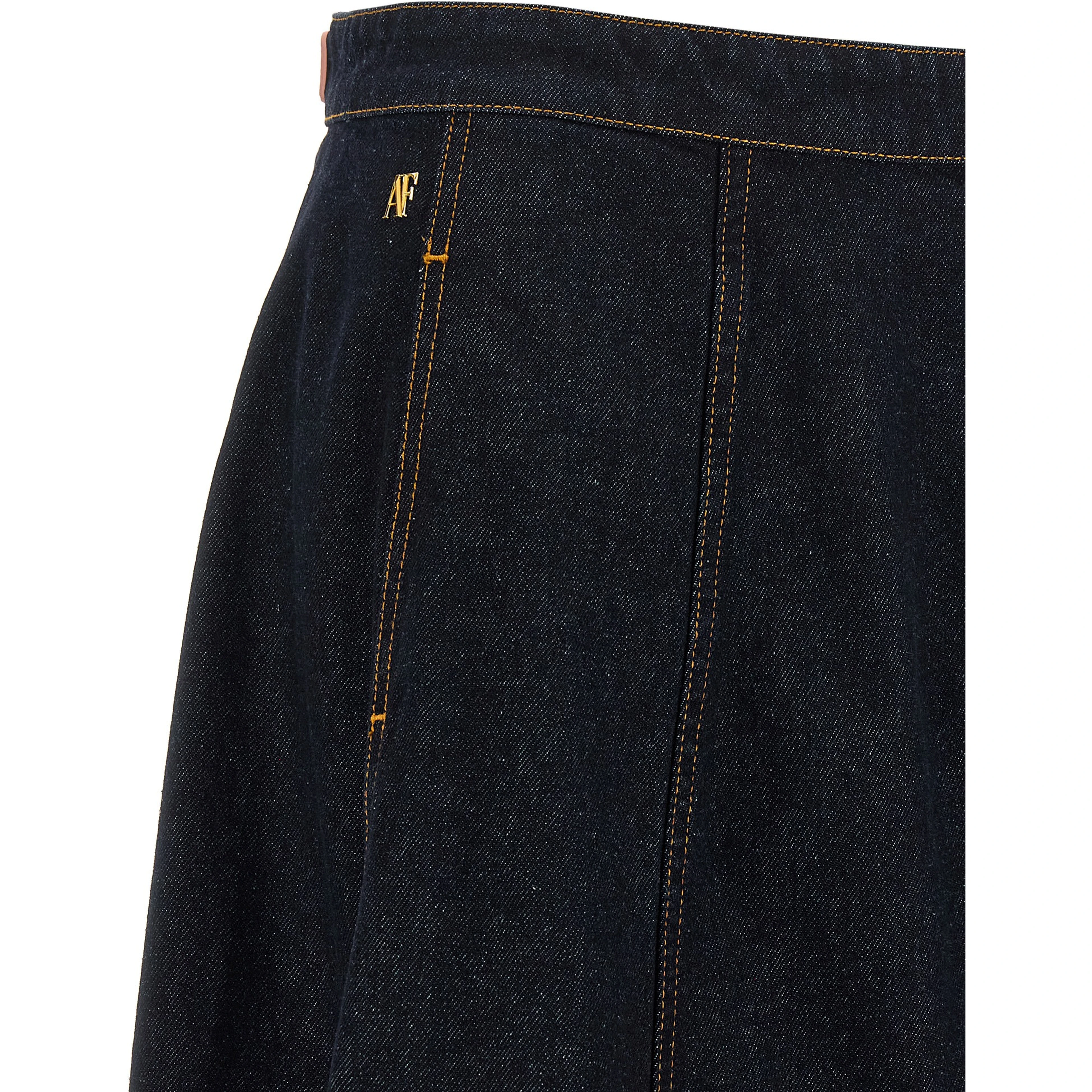 Blue Cotton Mini Skirt