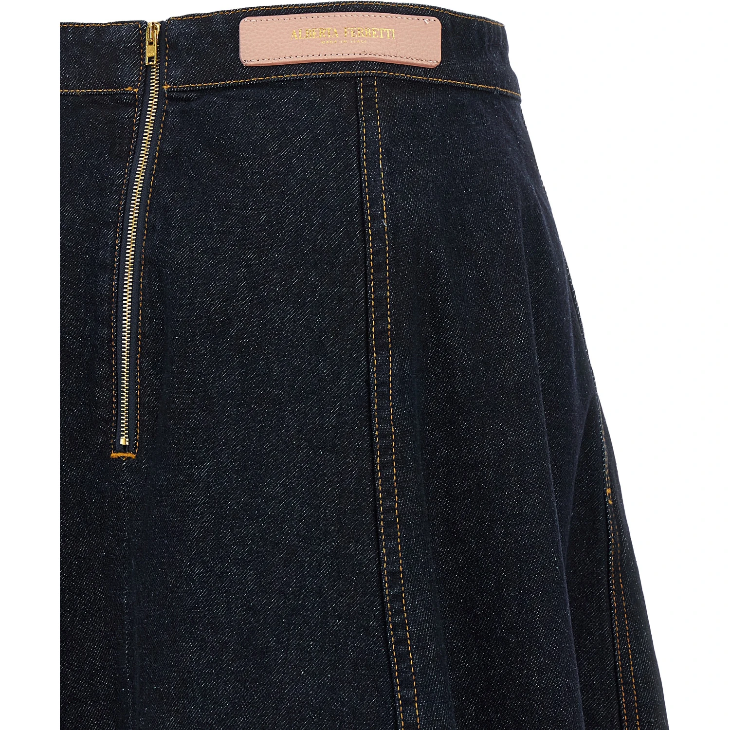 Blue Cotton Mini Skirt