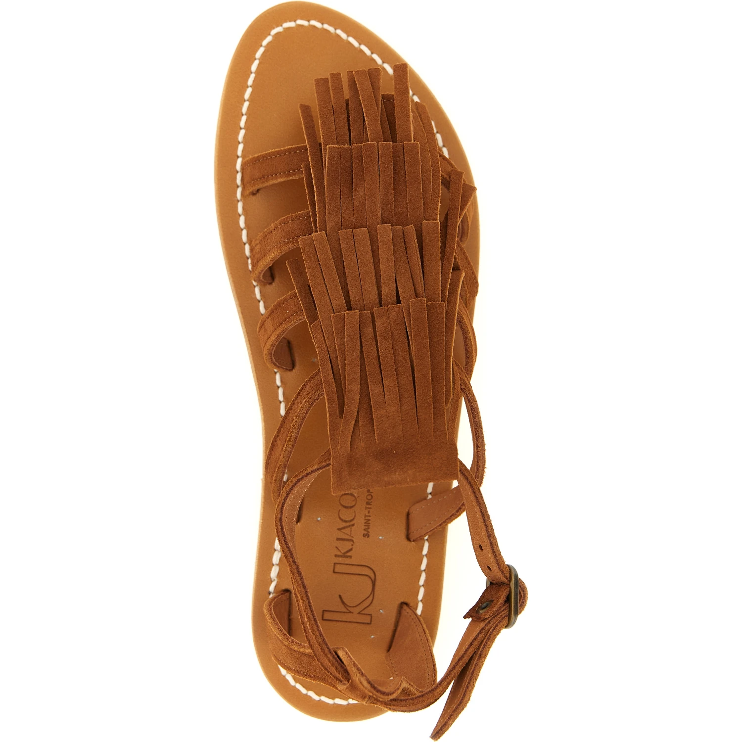 Brown Goatskin Flat Sandals