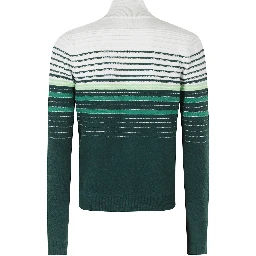 BOUCLE STRIPE ZIP UP CARDIGAN