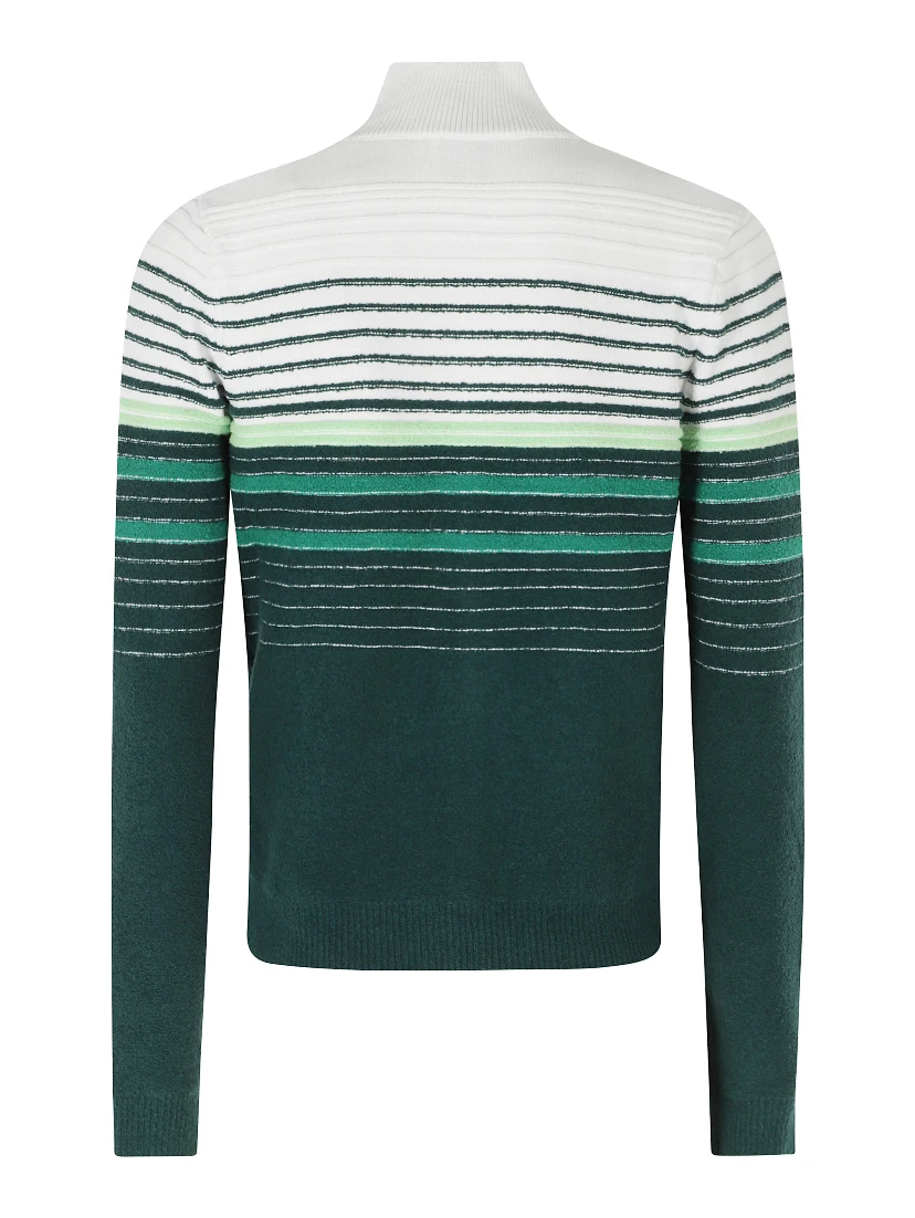 BOUCLE STRIPE ZIP UP CARDIGAN