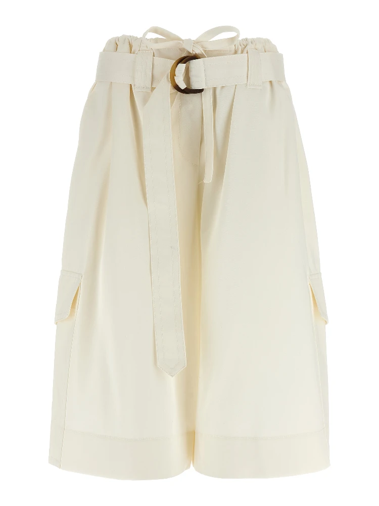 White Cotton Bermuda Shorts