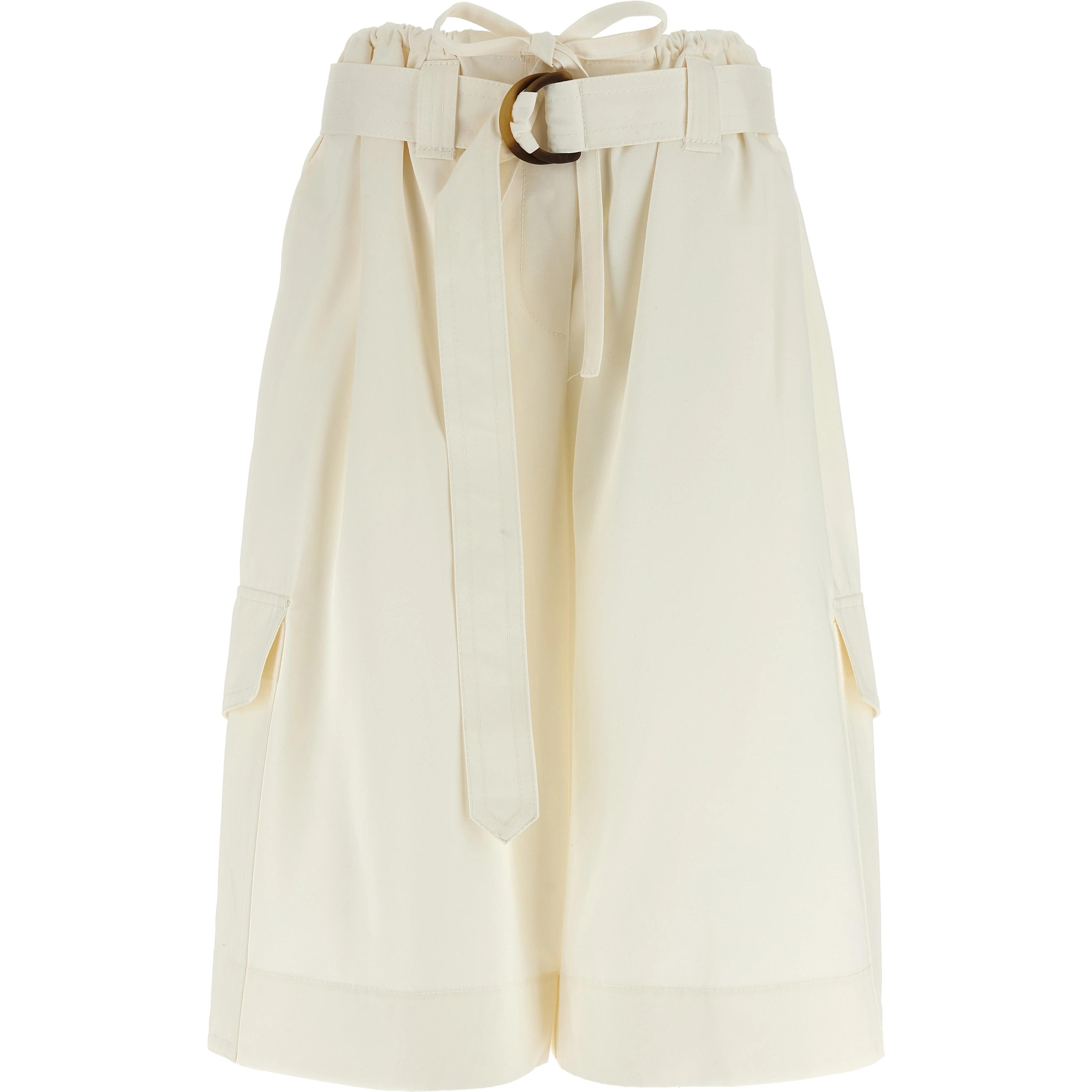 White Cotton Bermuda Shorts