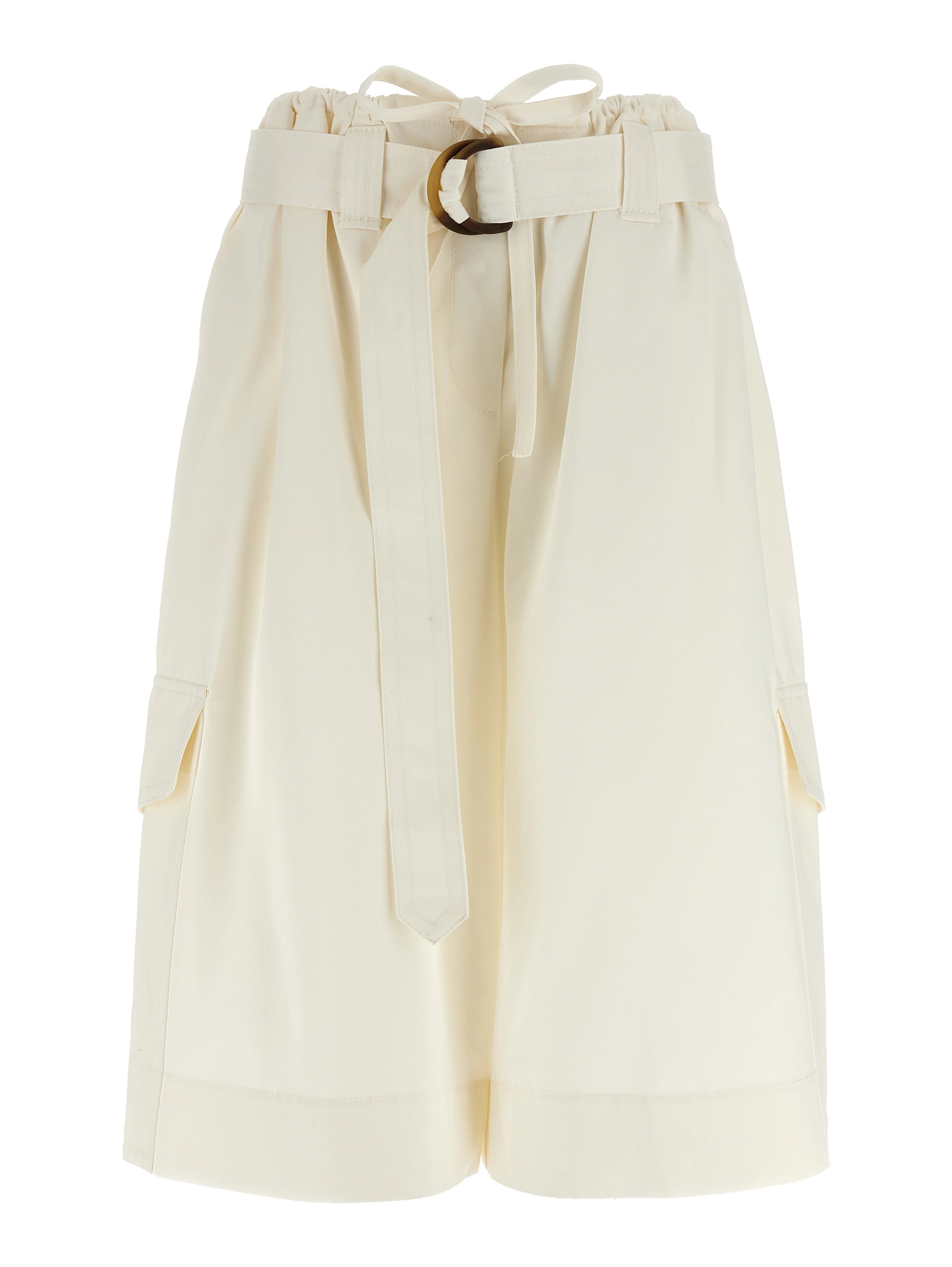 White Cotton Bermuda Shorts