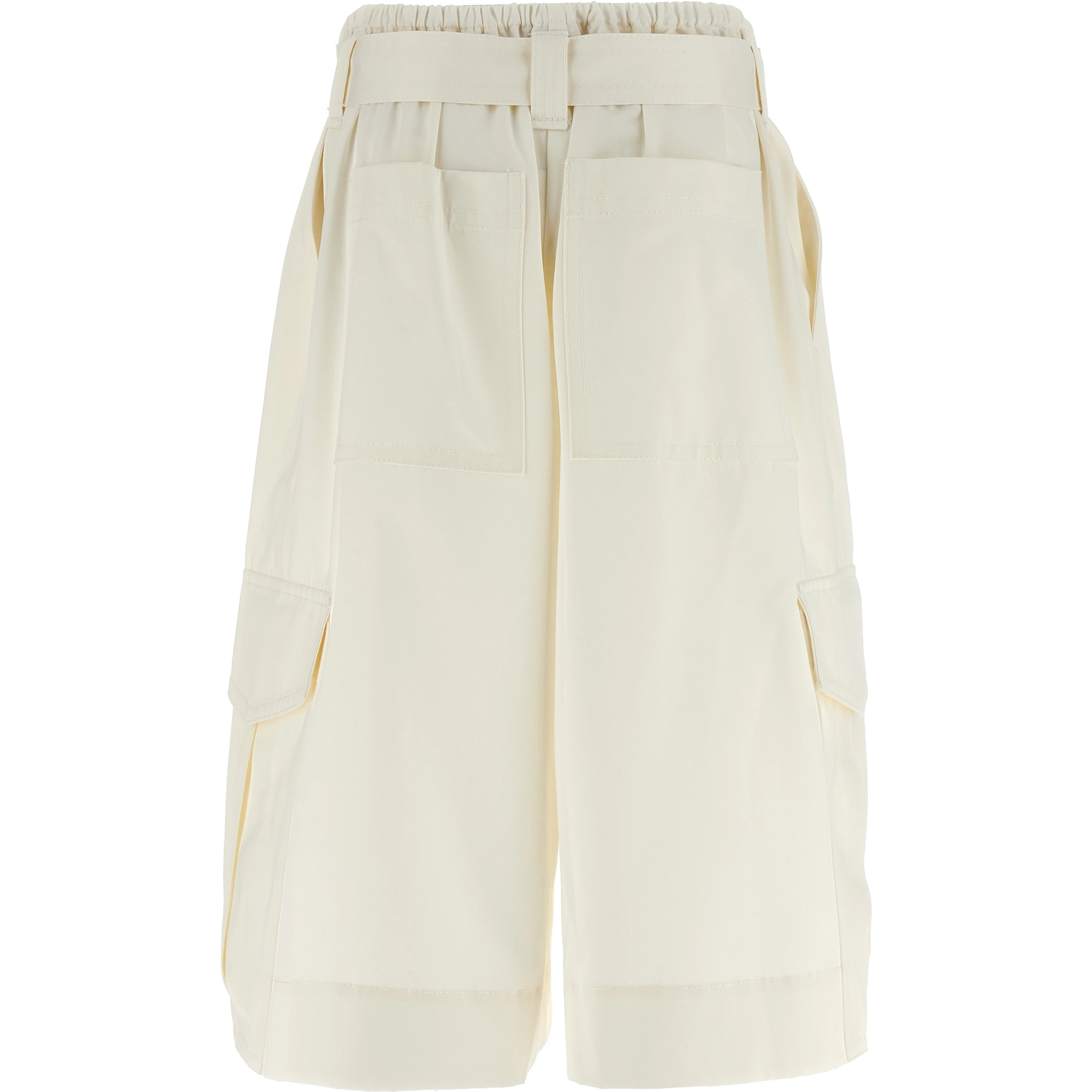 White Cotton Bermuda Shorts