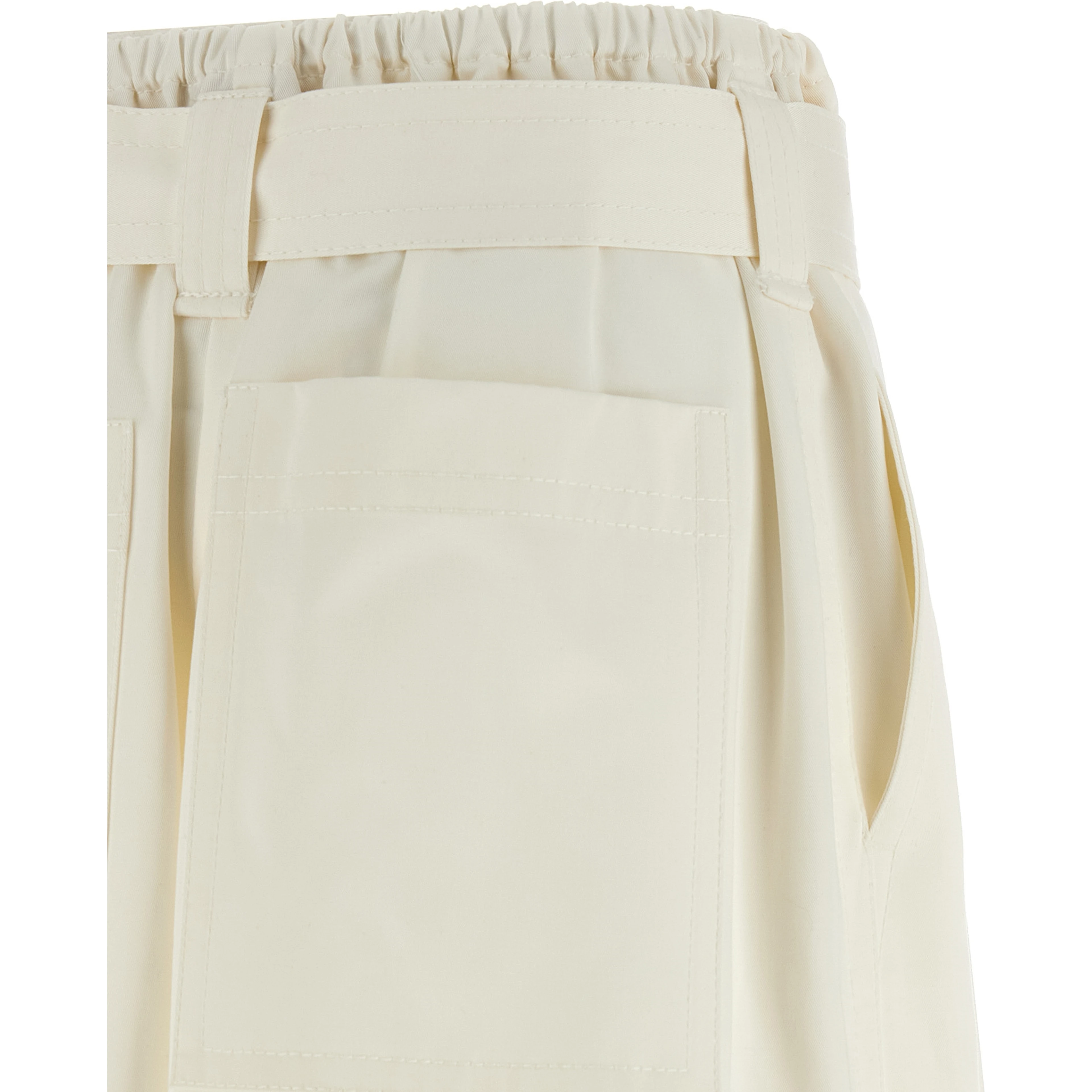 White Cotton Bermuda Shorts