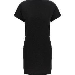 Black Viscose Short Dress