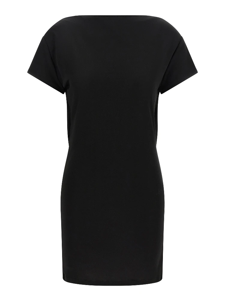 Black Viscose Short Dress