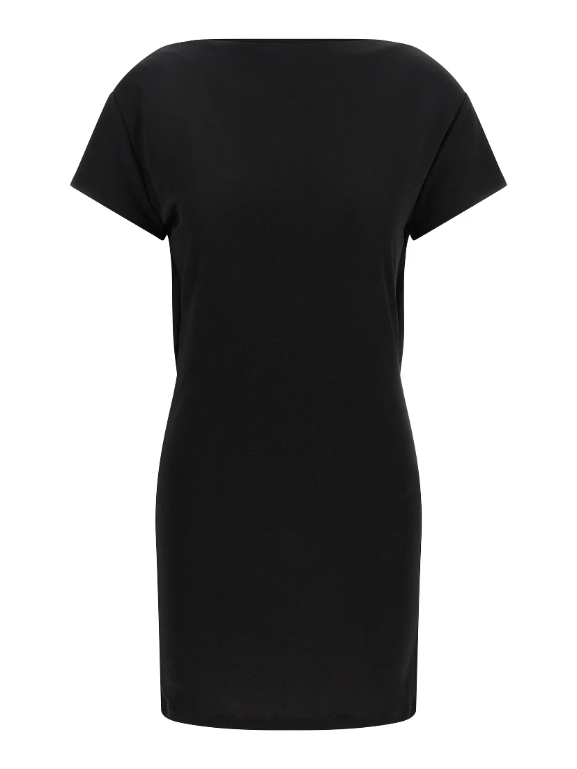 Black Viscose Short Dress