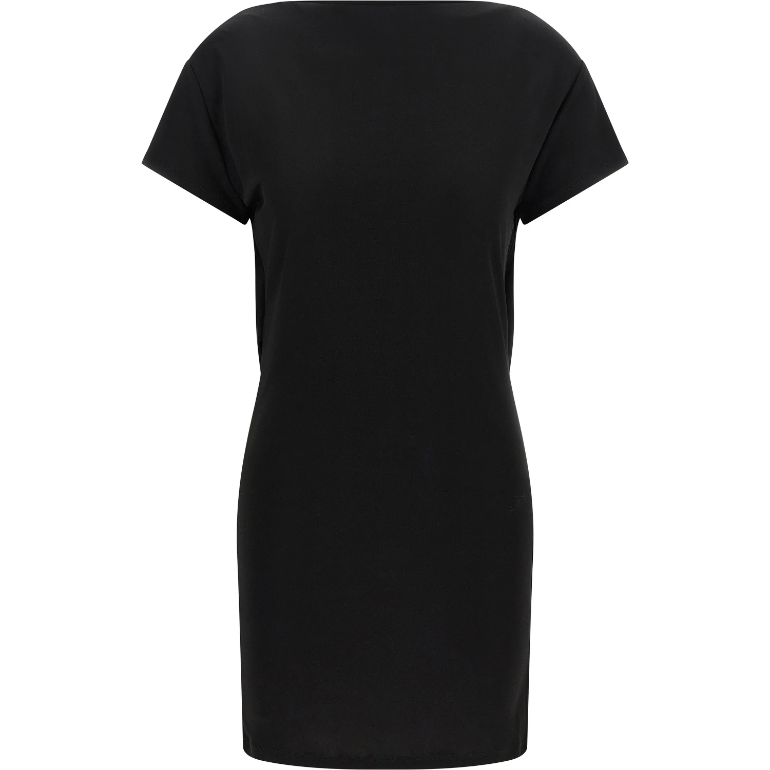 Black Viscose Short Dress