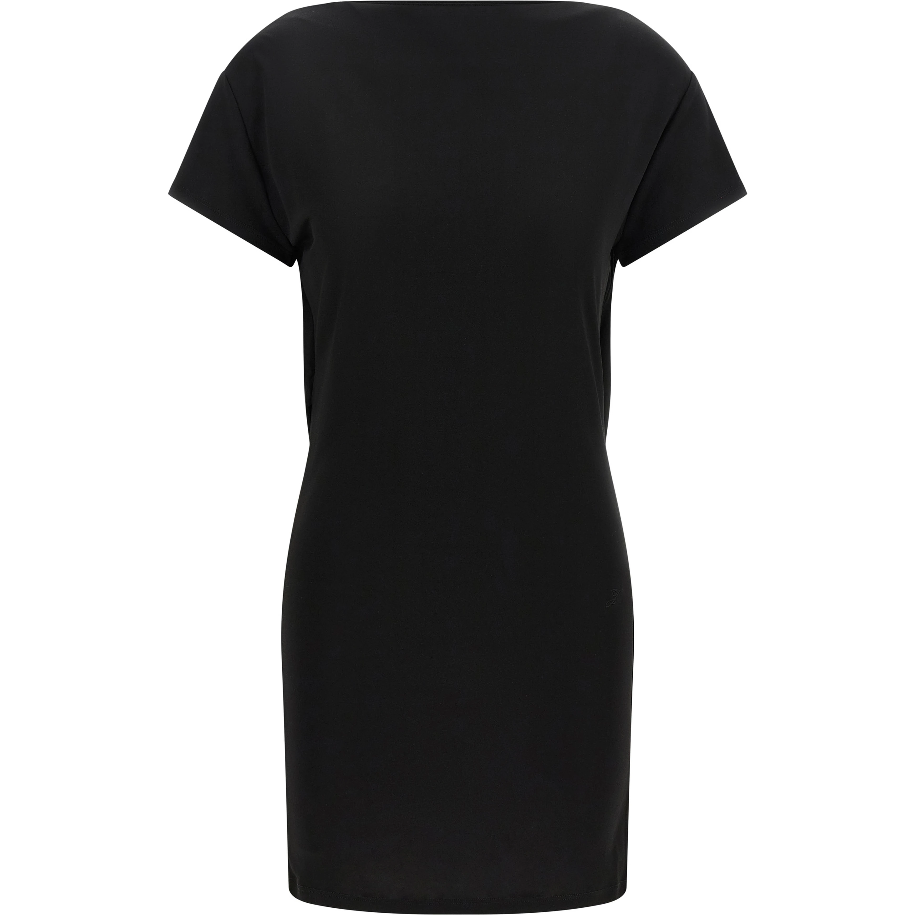 Black Viscose Short Dress