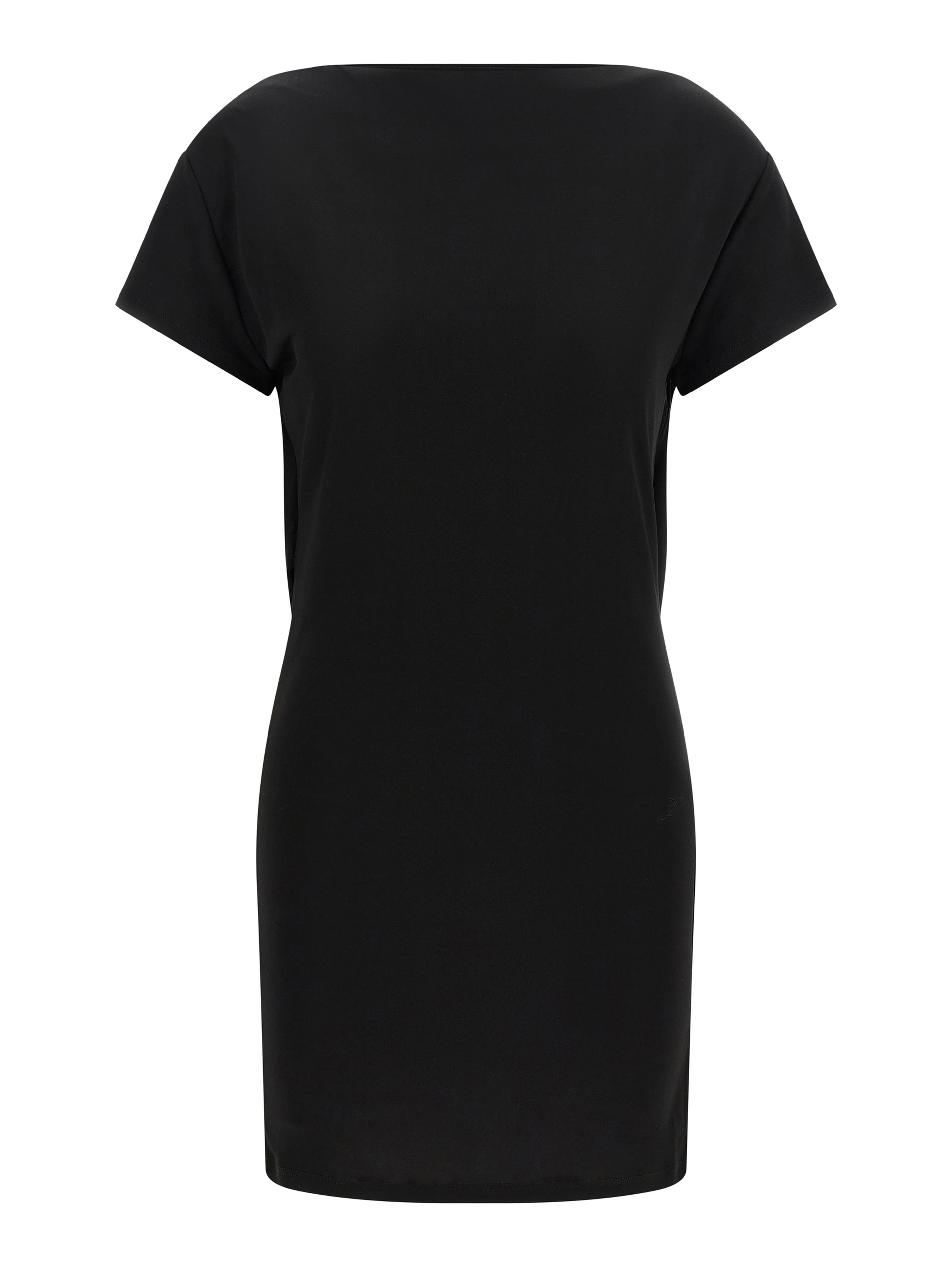 Black Viscose Short Dress