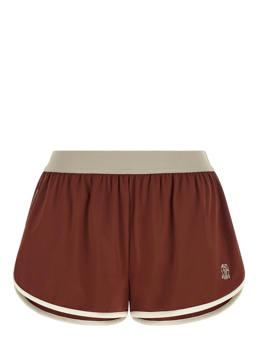 Bordeaux Polyamide Bermuda Shorts