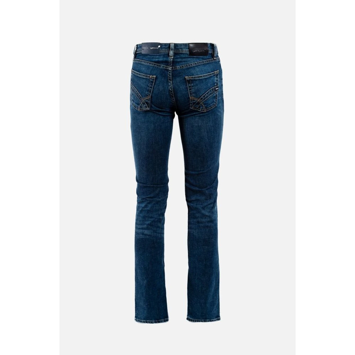 Blue Cotton Straight-Leg Jeans