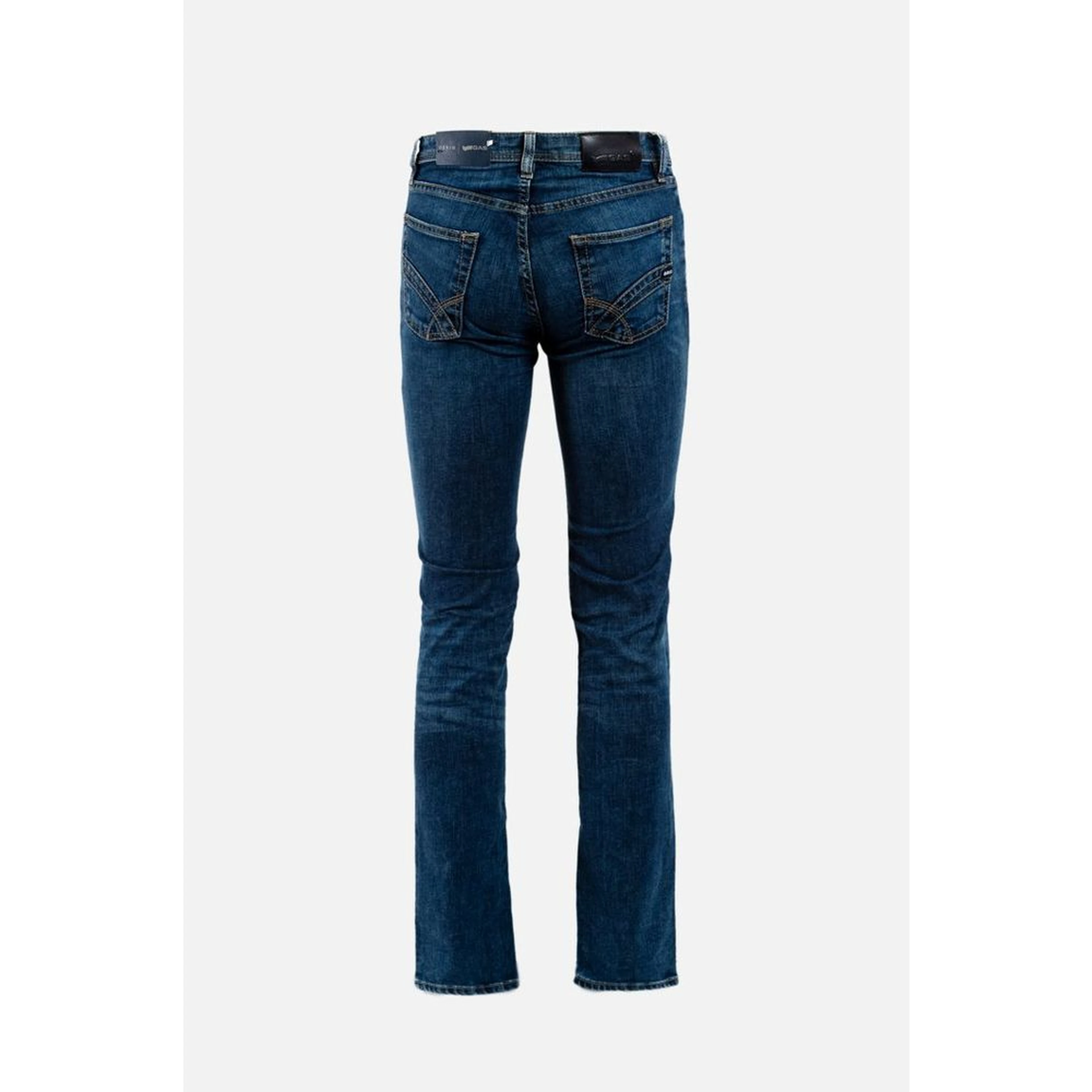 Blue Cotton Straight-Leg Jeans