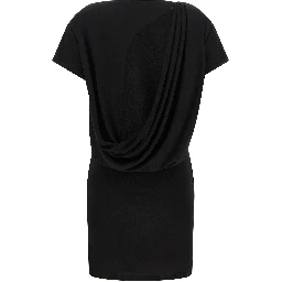 Black Viscose Short Dress