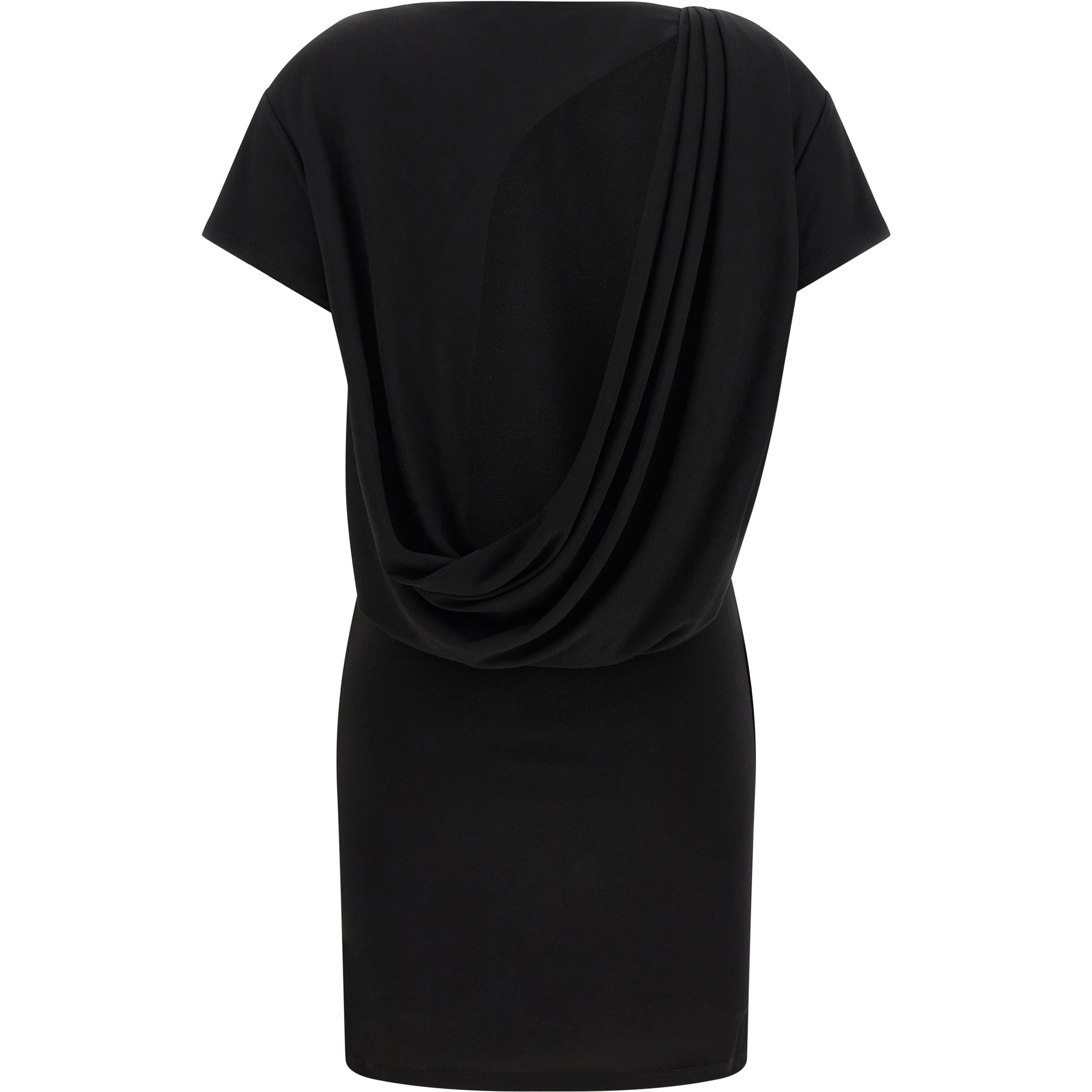 Black Viscose Short Dress