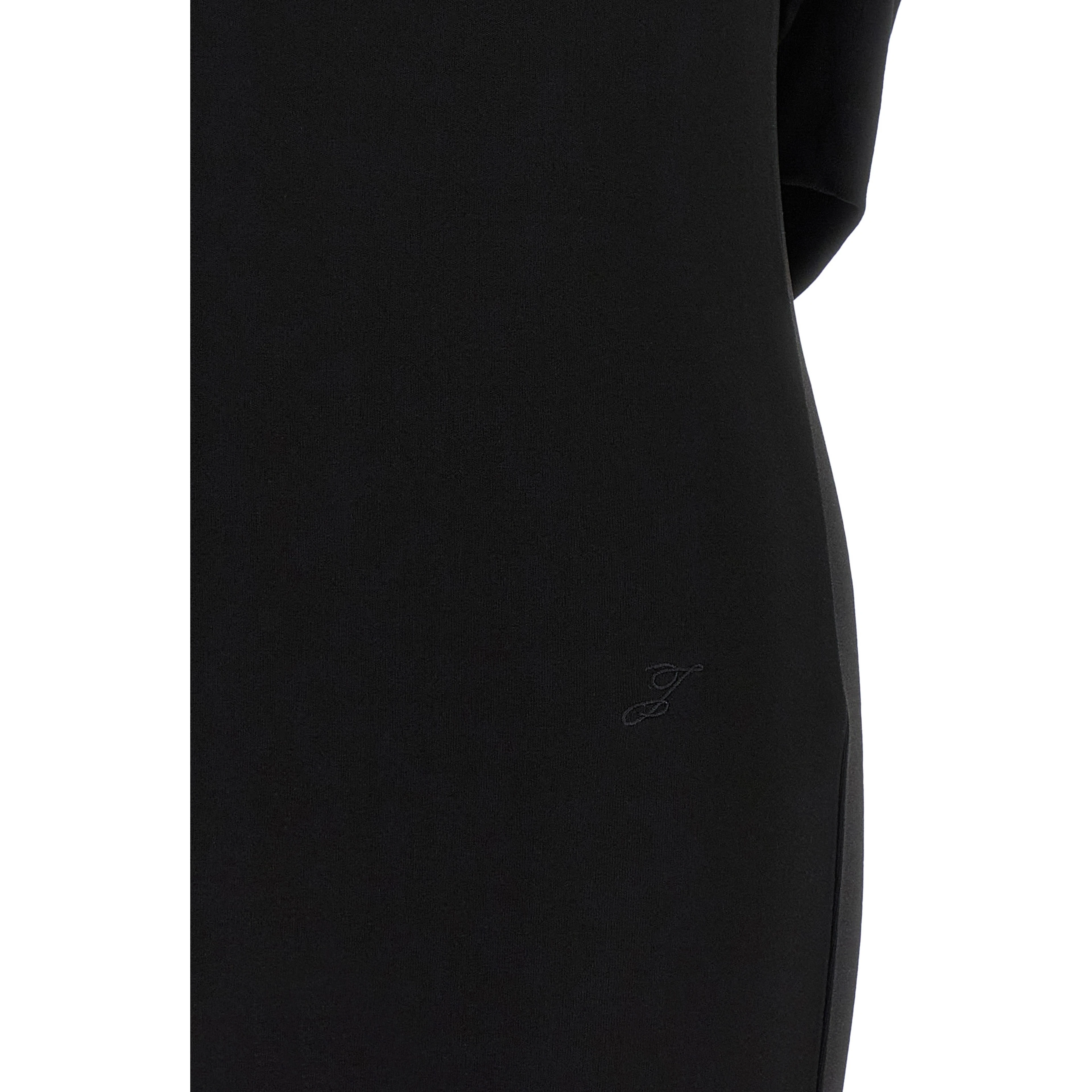 Black Viscose Short Dress