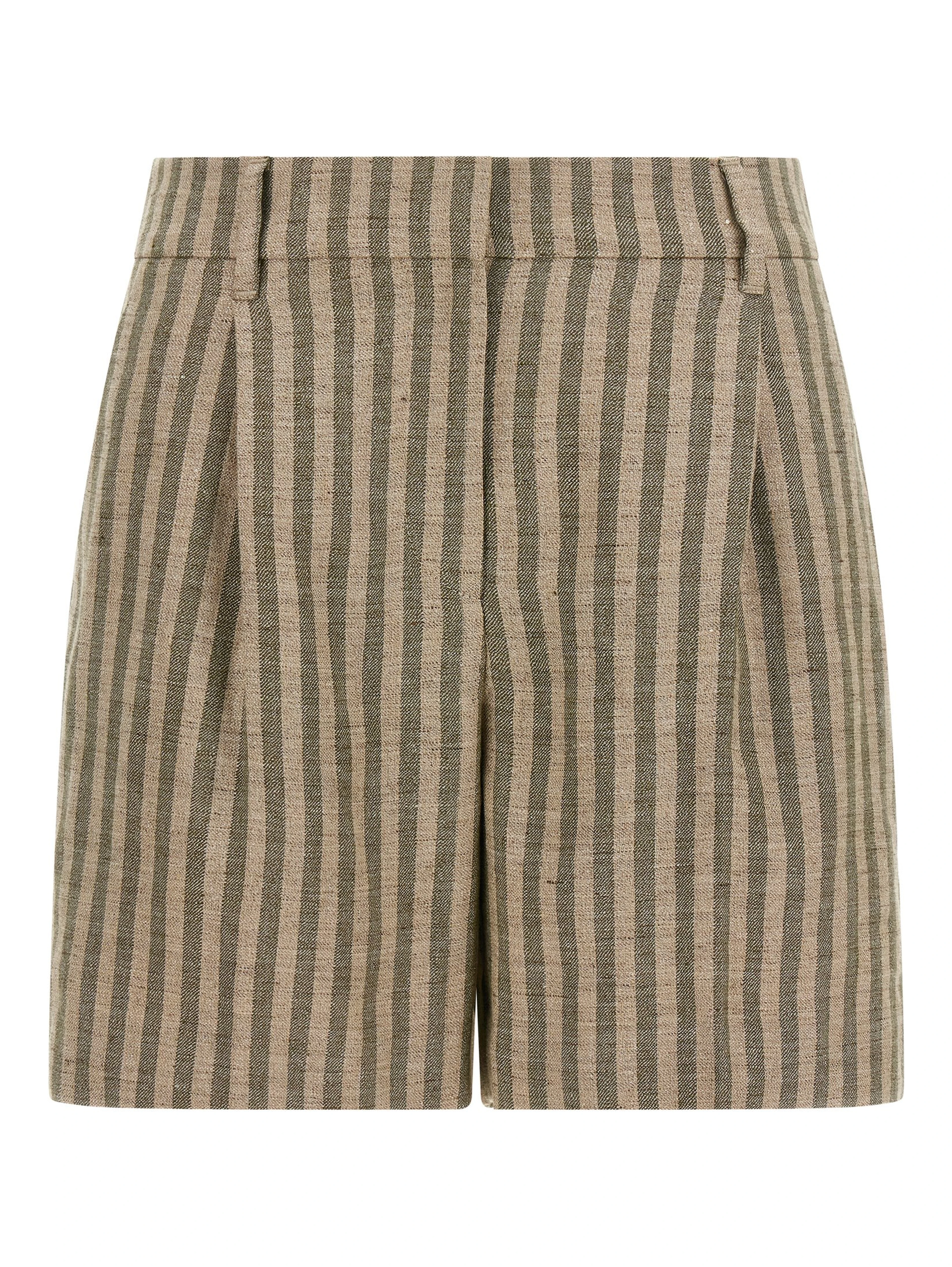 Bicolor Linen Bermuda Shorts