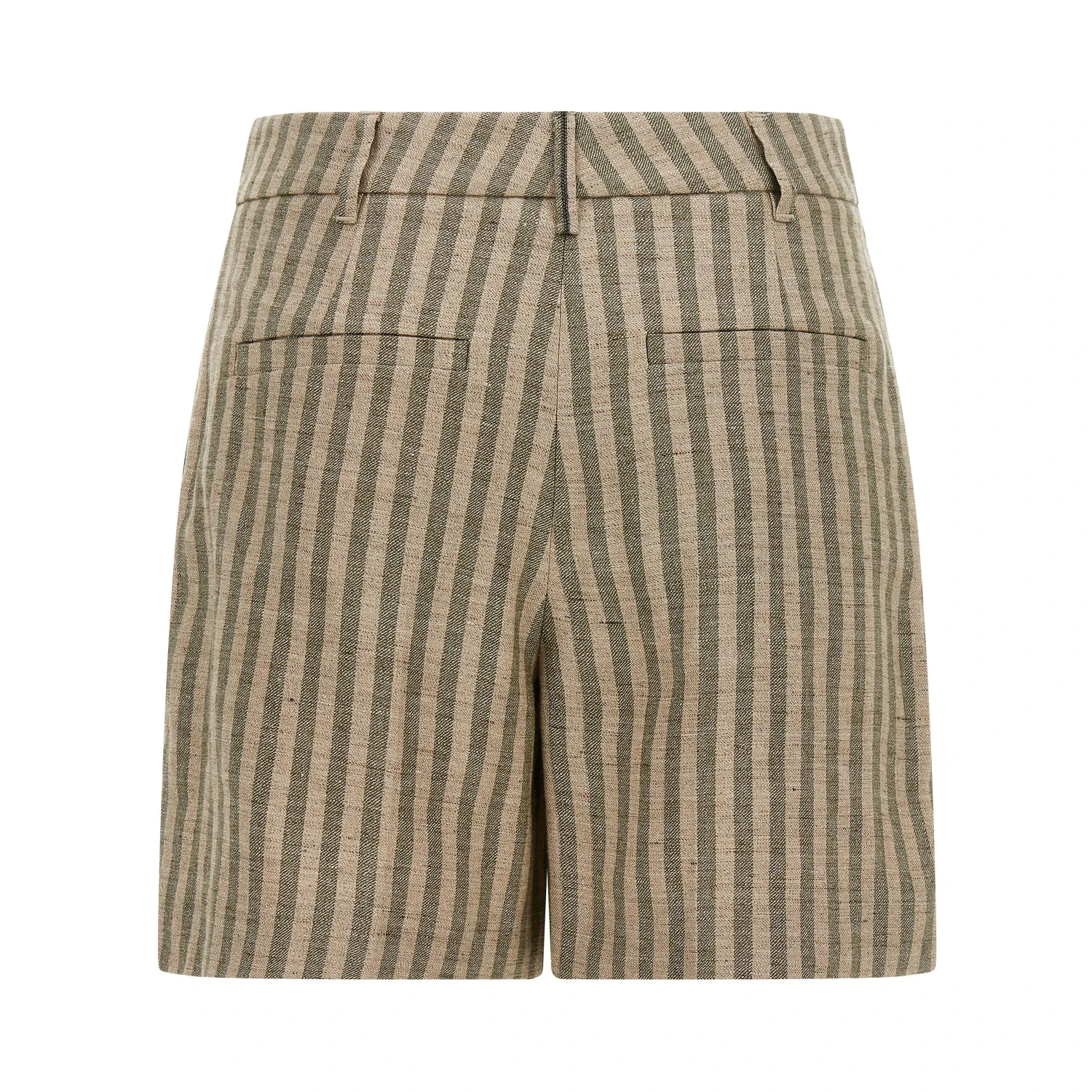 Bicolor Linen Bermuda Shorts