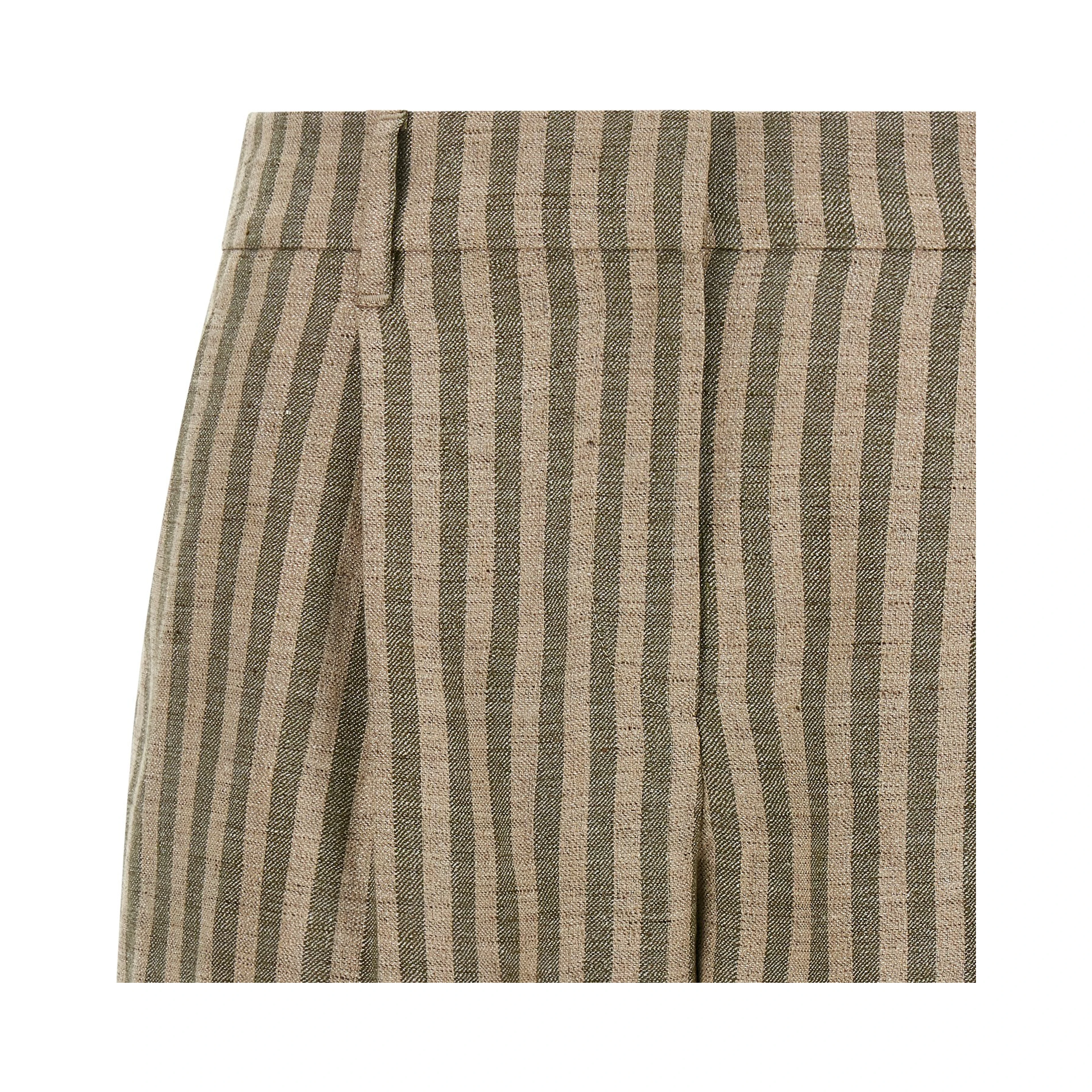 Bicolor Linen Bermuda Shorts