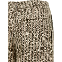Bicolor Linen Bermuda Shorts