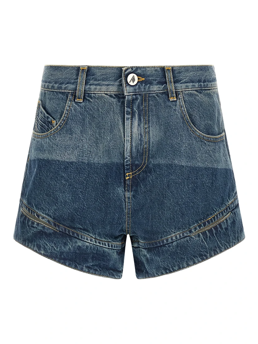 Blue Cotton Bermuda Shorts