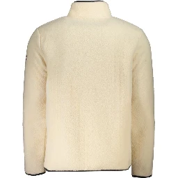 Beige Polyester Men Sweater with Multiple Pockets