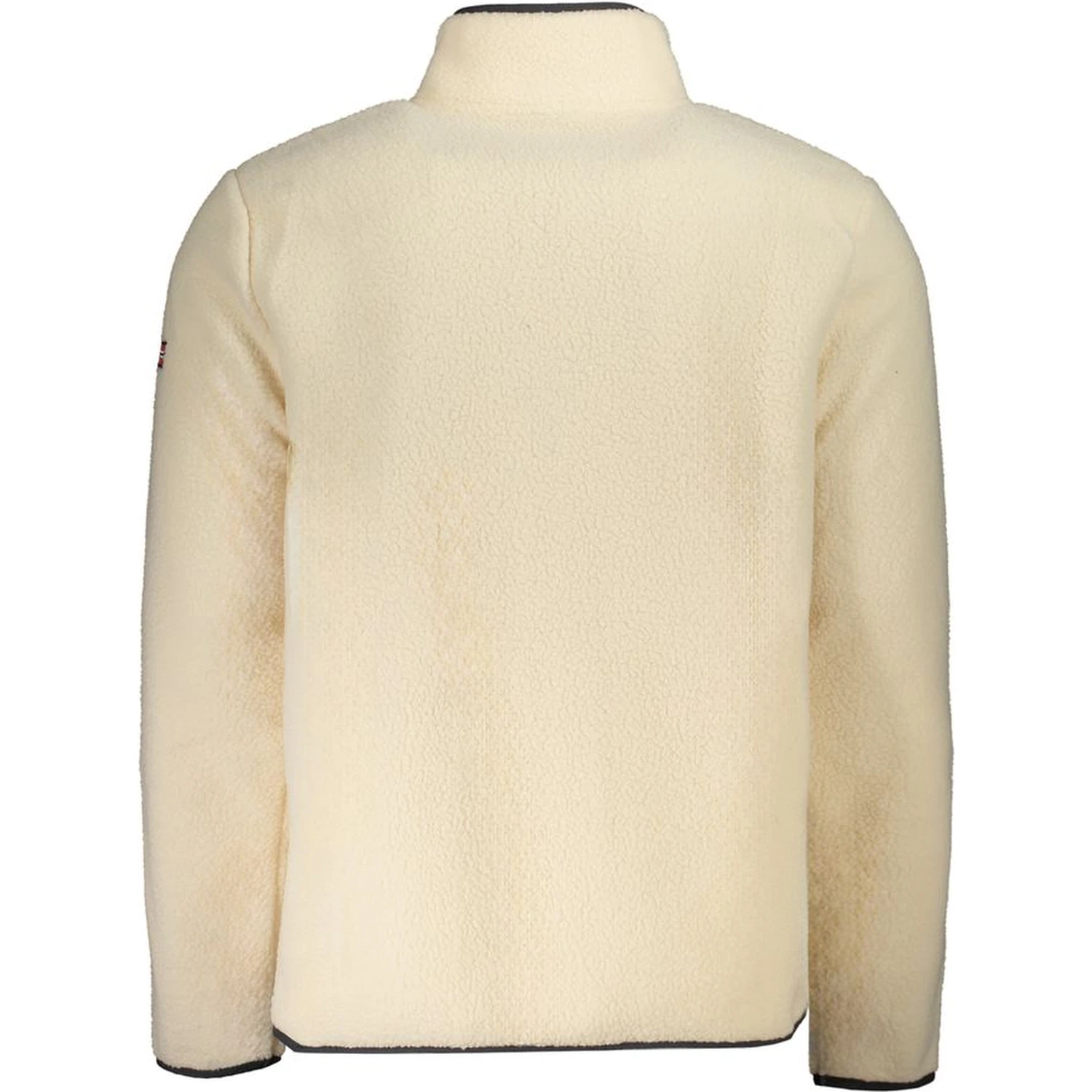 Beige Polyester Men Sweater with Multiple Pockets