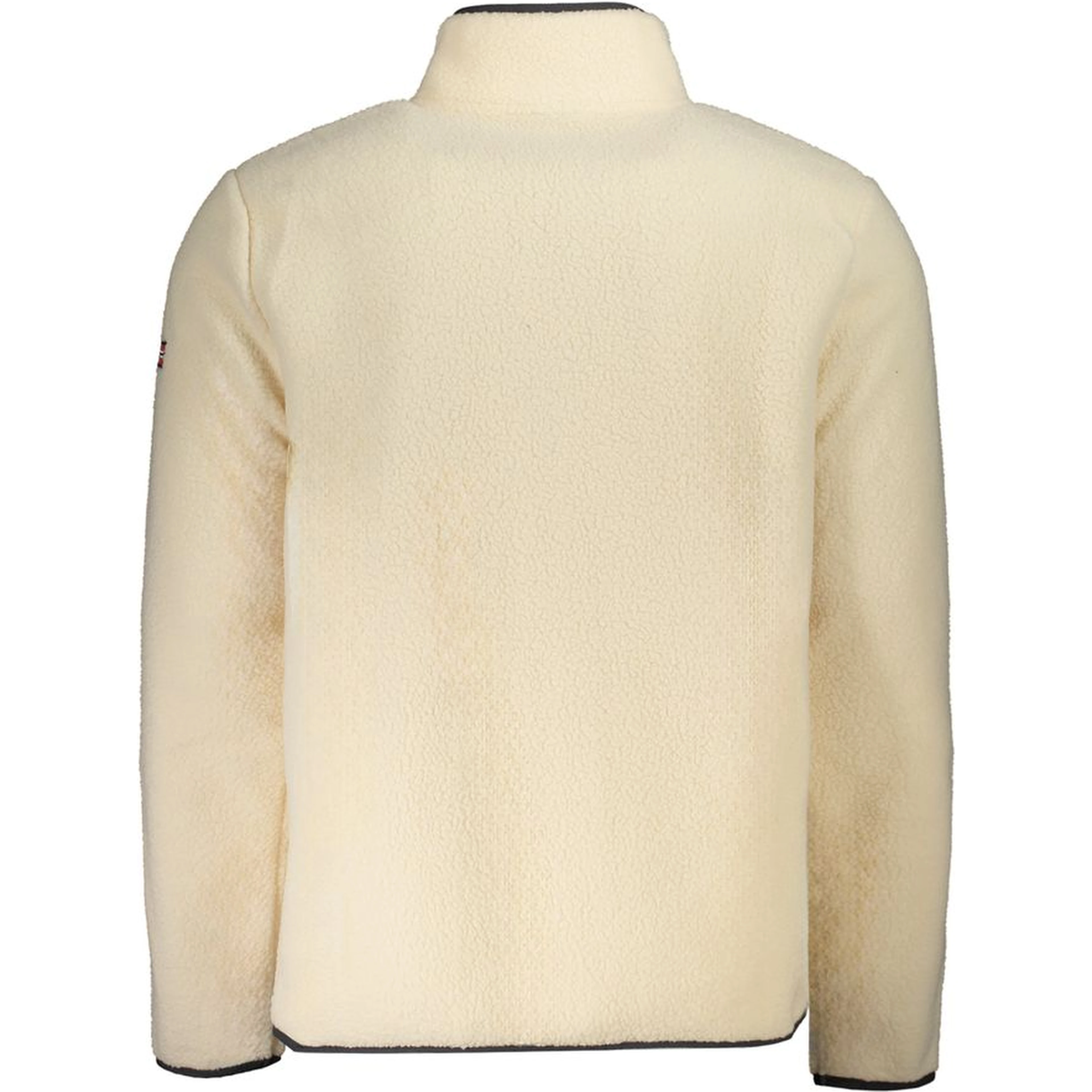 Beige Polyester Men Sweater with Multiple Pockets