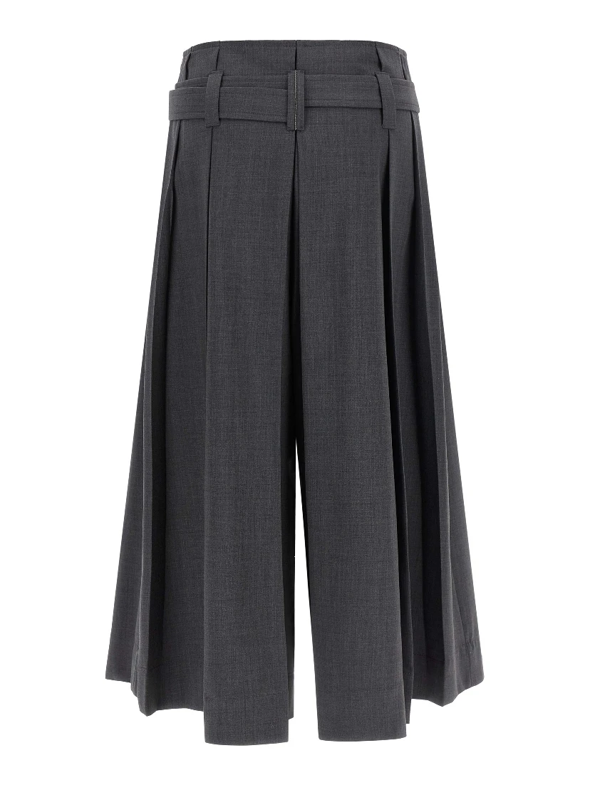 Gray Virgin Wool Bermuda Shorts
