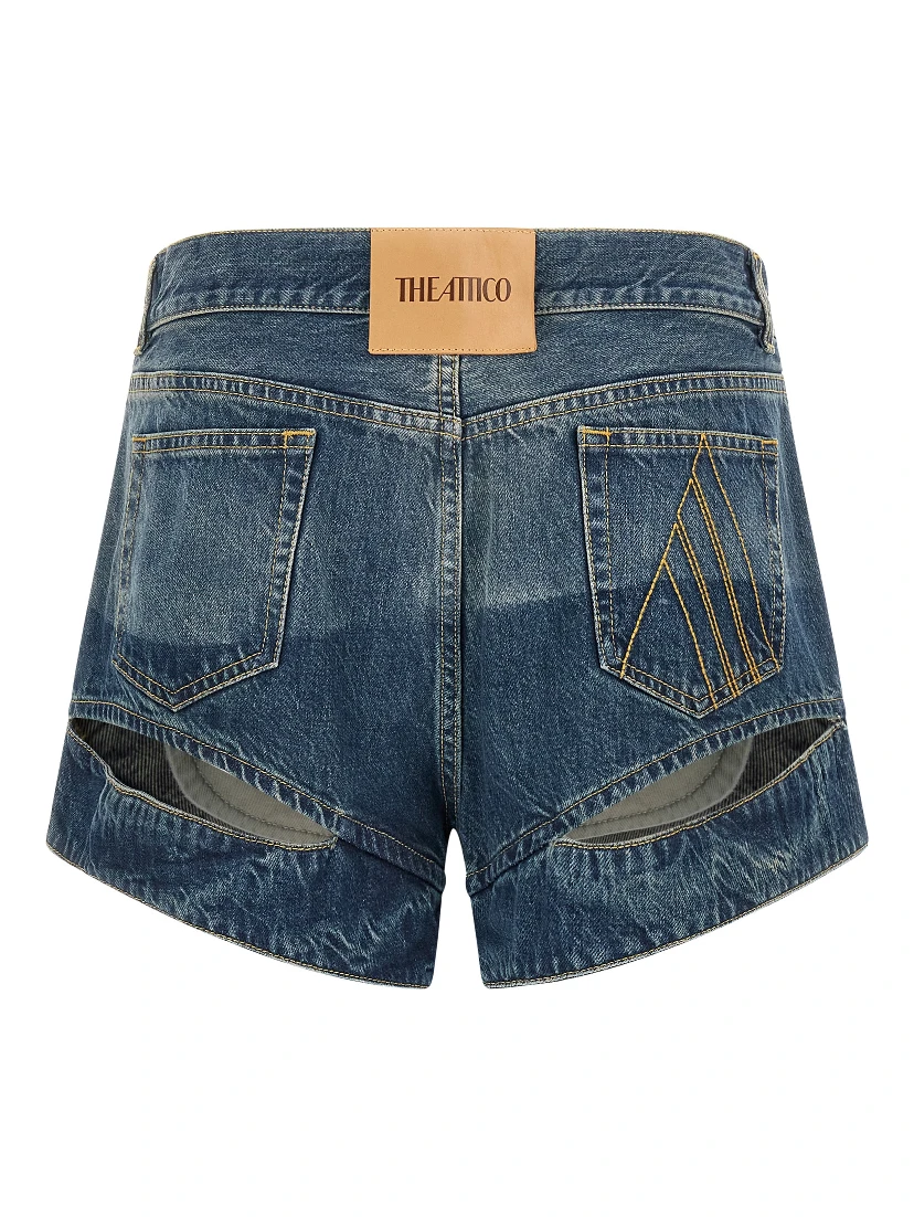 Blue Cotton Bermuda Shorts