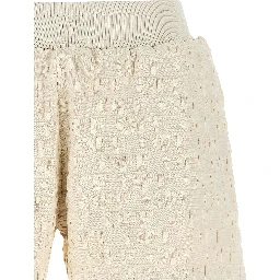 Beige Cotton Bermuda Shorts