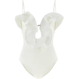 White Polyamide One-Piece Swimsuit