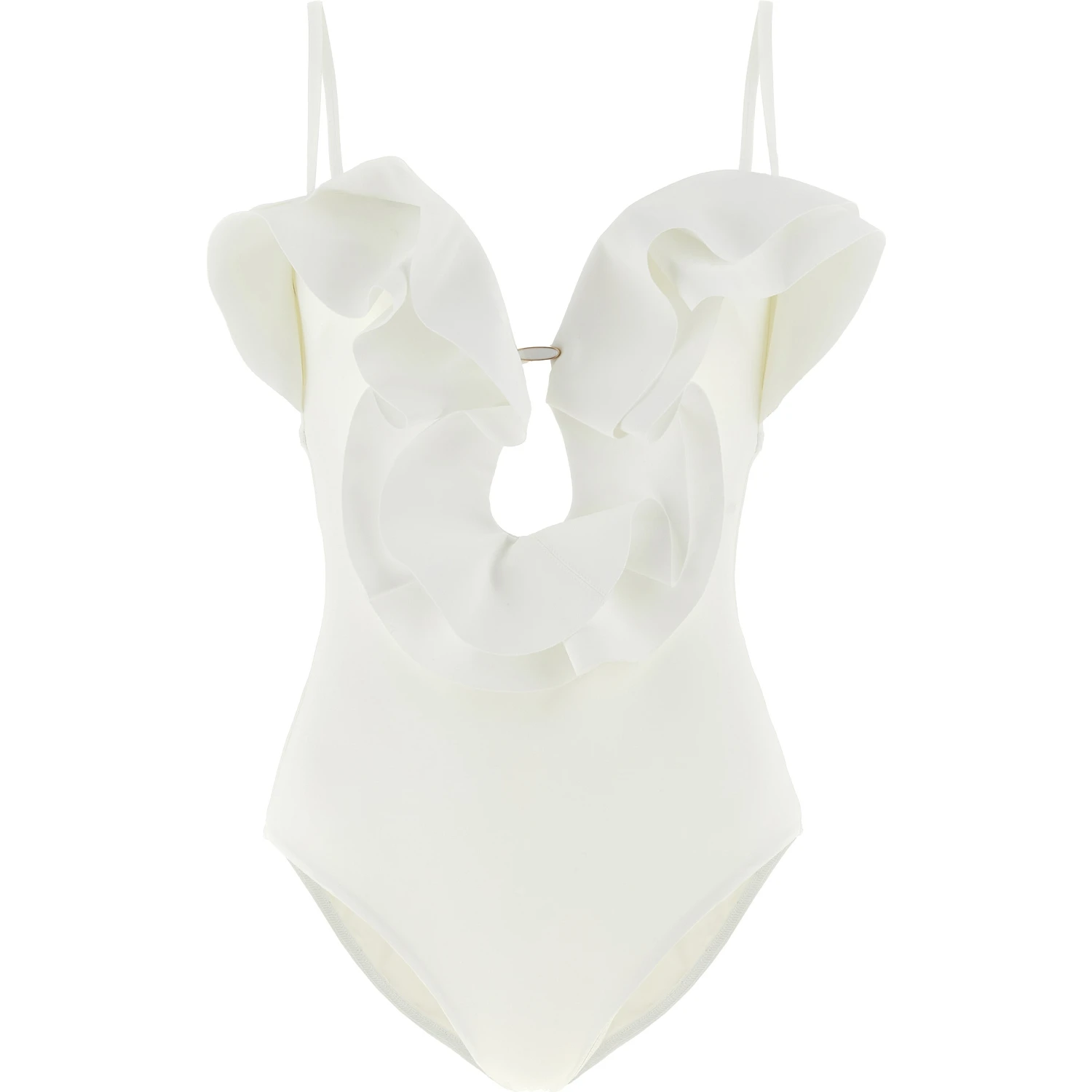 White Polyamide One-Piece Swimsuit