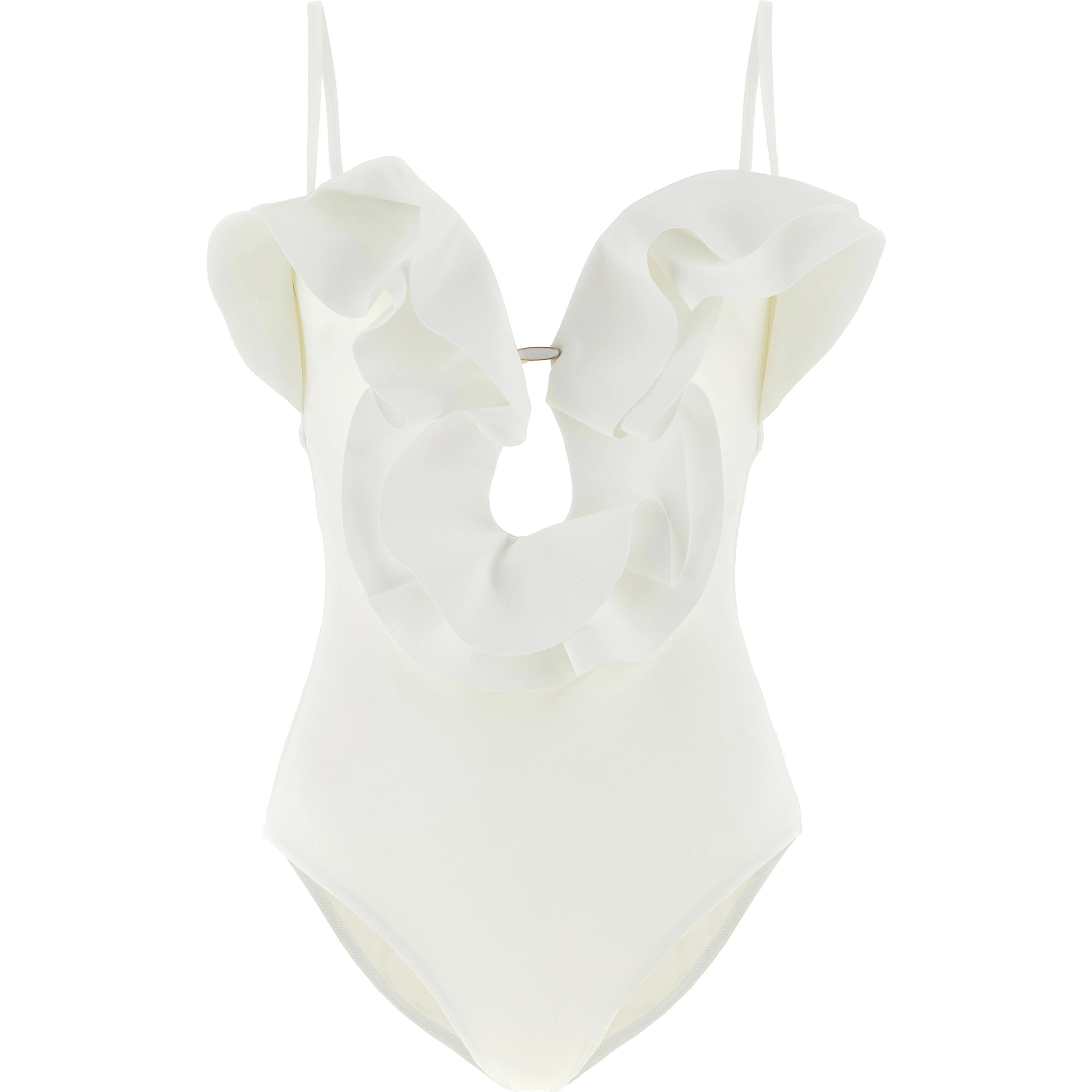 White Polyamide One-Piece Swimsuit