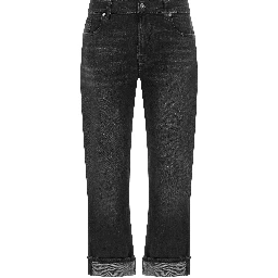 Black Cotton Relaxed Fit Jeans