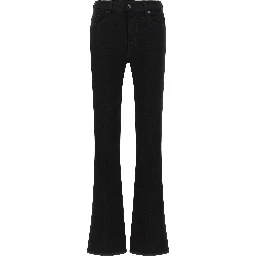 Black Cotton Bootcut Jeans